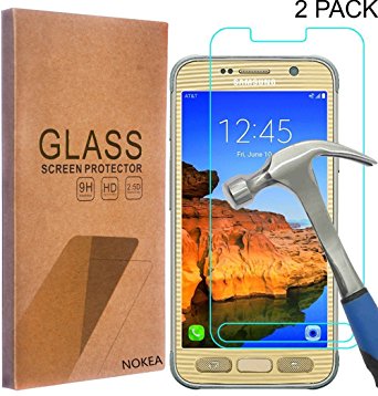 [2 Pack] Samsung Galaxy S7 Active Screen Protector, NOKEA [Tempered Glass] with [9H Hardness] [Crystal Clear] [Easy Bubble-Free Installation] [Scratch Resist] (for Galaxy S7 Active)