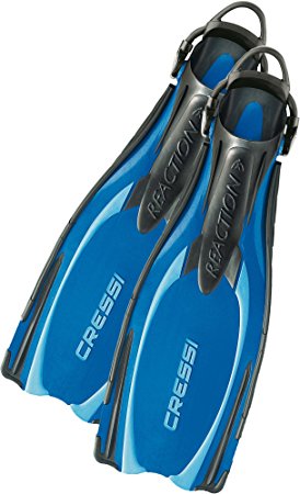 Cressi Reaction EBS, Powerful Open Heel Scuba Diving Fins (Made in Italy)