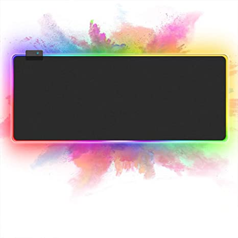 Starsea RGB Led Extended Gaming Mouse Pad 31.5 x 11.8 Inches - Large Soft Brightness Mouse Pad with 14 Lighting -Anti-Slip Rubber Base