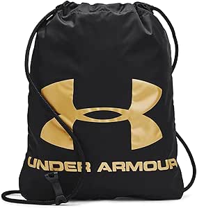 Under Armour Unisex-Adult Ozsee Sackpack , Black (010)/Metallic Gold , One Size Fits All