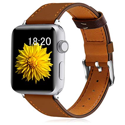 KOLEK Leather Bands Compatible with Apple Watch, Leather Band for Women/Men Compatible with iWatch Series 4/3/2/1