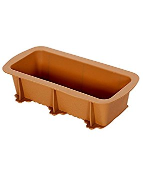 Elbee Deluxe Silicone Loaf Pan for Bread or Cake - Perfect Loaves Every Time! - Must Have in Kitchen - Brown