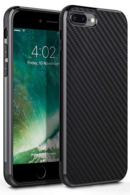 iPhone 7 Plus Case, iPhone 8 Plus Case, Xawy Slim Fit Shell Hard Soft Feeling Full Protective Anti-Scratch&Fingerprint Cover Case Compatible with iPhone 8 Plus/7 Plus (Black)
