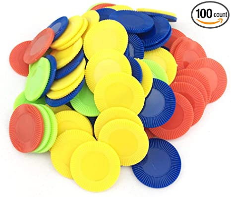 Smartdealspro 4 Color 6/7 Inch Plastic Counting Counters Games Tokens Bingo Chips