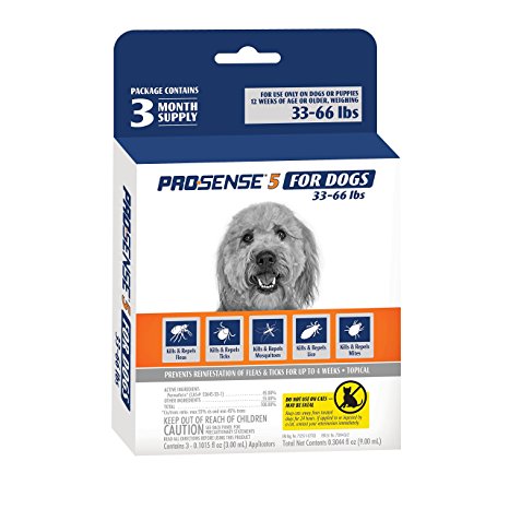 ProSense 5 Flea & Tick Prevention Control for Dogs - 3-Month Supply
