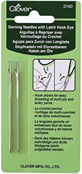 Clover 3160 Darning Needles with Latch Hook, Eye, 2-Piece