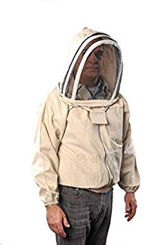 FOREST BEEKEEPING SUPPLY YKK Brass Zippers Cotton Fencing Hood Jacket for Beekeeper, Large