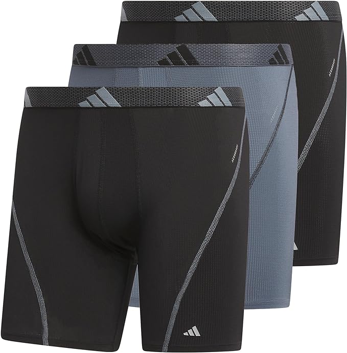 adidas mens Performance Mesh Boxer Brief Underwear (3-pack) Engineered for Active Sport With All Day Comfort