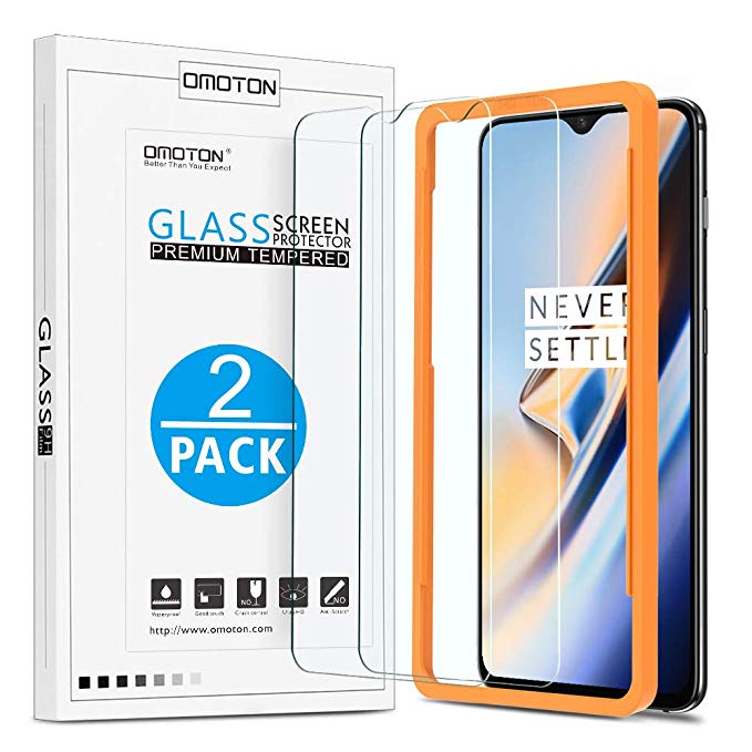 OMOTON Tempered Glass Screen Protector Compatible with OnePlus 6T 6.41 inch [2 Pack]