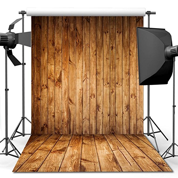ANVOT Photography Backdrop, 5x7 ft Wooden Floor Backdrop For Studio Props Photo Backdrop