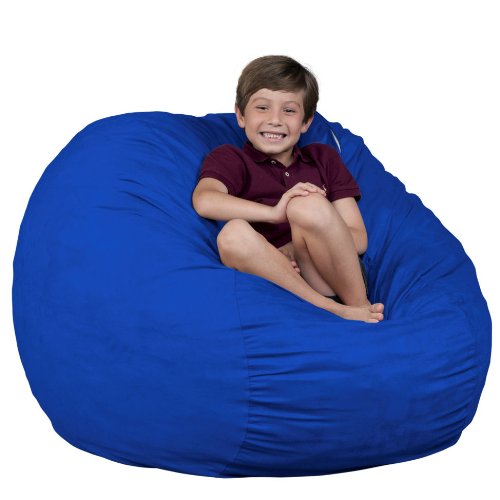 FUGU Foam Filled Beanbags in Multiple Sizes Colors Protective Liner Plus Removable Machine Wash Cover Brand (3 XL, Royal Blue)