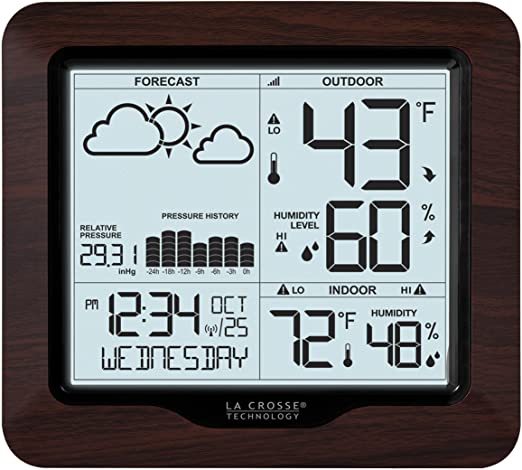 La Crosse Technology 308-1417BL Backlight Wireless Forecast Station with Pressure