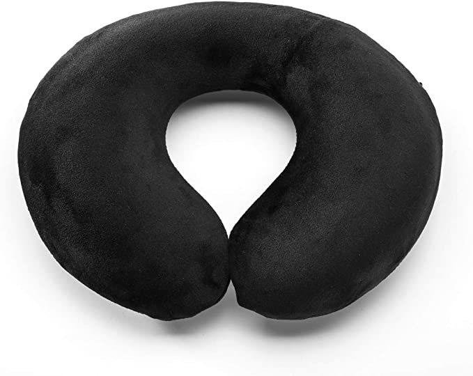 Aurelius Baby Travel Pillow,Infant Head and Neck Support Pillow for Car Seat,Stroller,Pushchair (Black)