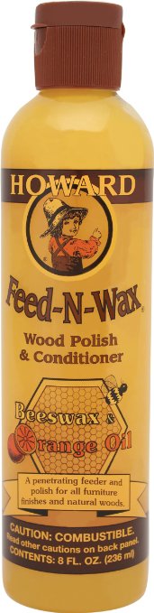 Howard FW0008 Feed-N-Wax Wood Polish and Conditioner, 8-Ounce