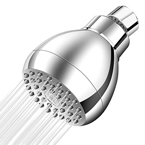 YVZUL High Pressure Shower Head，3 Inch Anti-clog Anti-leak Fixed Chrome Showerhead With Filter For Hard Water,Adjustable brass Ball Joint with Filter,Ultimate Shower Experience Even at Low Water Flow