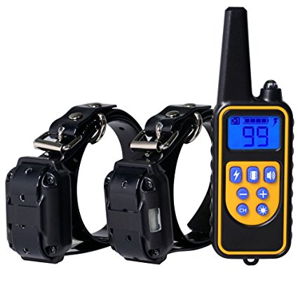Mooxury Remote Dog Training Collar, Waterproof and 1000 Yards Remote Static Shock Training Collar for 2 dogs with Vibration, Beep and Shock Electronic Collar