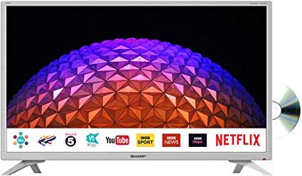 Sharp LC-32DI5232KFW 32 Inch HD Ready LED Freeview Play, Smart TV with Freeview HD, Built-In DVD Player, 3 x HDMI, Mini-Scart, USB Record - White