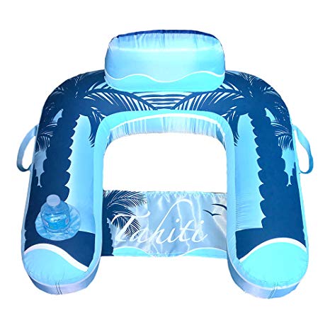 Blue Wave Drift   Escape U-Seat Inflatable Lounger, Blue