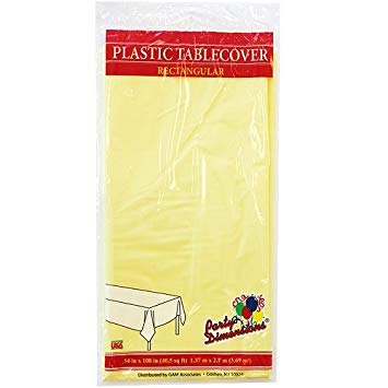 Party Dimensions Single Count Rectangular Plastic Tablecover, 54 by 108-Inch, Yellow