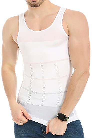 JQAmazing Mens Slimming Body Shaper Vest Abdomen Slim Shirt Compression Tank Shaperwear for Men