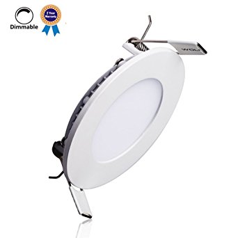 B-right 9W 5-inch Dimmable Round LED Panel Light 720lm Ultra-thin 5000K Cool White LED Recessed Ceiling Lights for Home Office Commercial Lighting