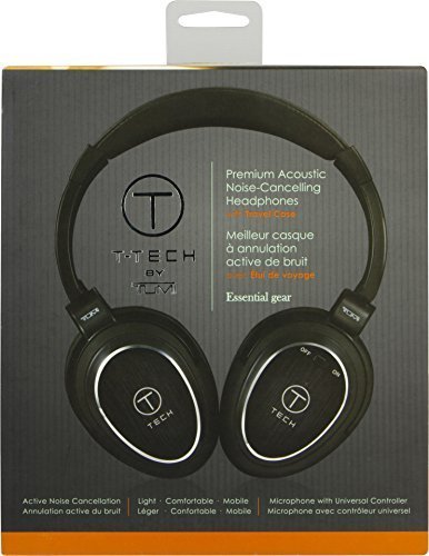 TUMI T-Tech Headset with In-Line Microphone and Detachable Cable - Black