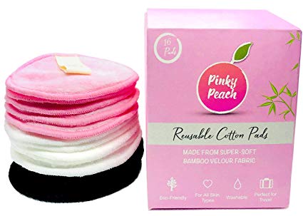 Reusable Cotton Pads,16pcs, Washable Eco Friendly Bamboo Cotton Pads. Reusable Makeup Remover Pads for all skin types with Wash Bag.