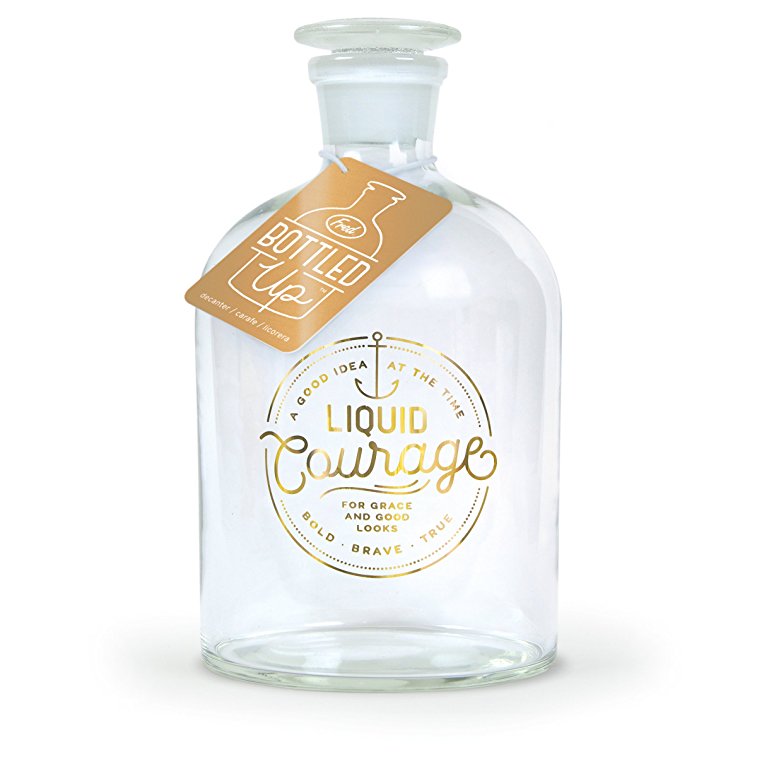 Fred BOTTLED UP Glass Spirits Decanter, Courage