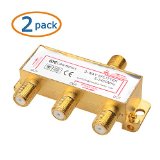 Cable Matters 2-Pack Gold Plated 3-Way 24 Ghz Balanced Coaxial Splitter