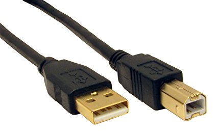 rhinocables USB 2.0 High Speed Cable Printer Lead A to B BLACK cable Gold connectors 1m, 1.8m, 3m, 5m lengths (1m)