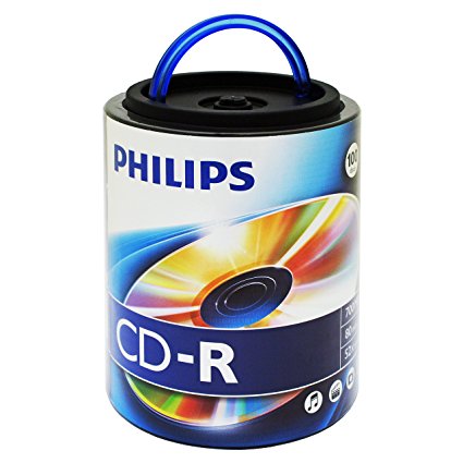 Philips 100 Pack 52X CDR Spindle with Handle