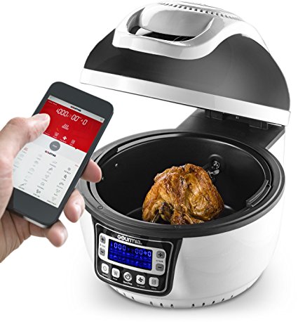 Gourmia GTA2800 WiFi Air Fryer - Multi Function Halogen Powered Rotating Rotisserie Grill & Electric Oven, 20 Cooking Functions, Programmable Timer, Includes 11pc Kit & Free Recipe Book