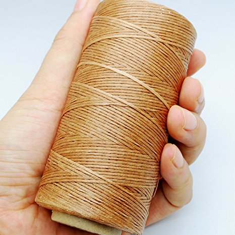 284yrd light brown Leather Sewing Waxed Thread 150D 1mm Leather Hand Stitching 125g