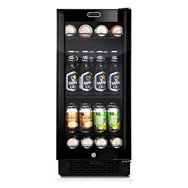 Whynter BBR-801BG Built-in Black Glass 80-can Capacity 3.4 cu ft Beverage Refrigerators, One Size