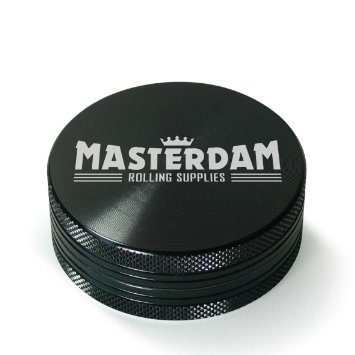 MASTERDAM MasterGrind 2-Piece Herb Grinder  Black  22 inch  2 Piece Grinder Design  Premium Quality Aerospace Grade Aluminum  Includes Drawstring Carrying Bag  Shield Series