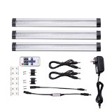 LE Dimmable Under Cabinet Lighting 3 Panel Deluxe Kit Total of 12W 12 V DC 900lm Daylight White 24W Fluorescent Tube Equivalent All Accessories Included LED Light Bar Strip lights