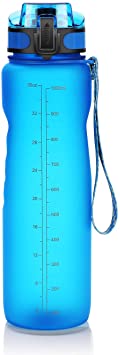 Homiguar Sports Water Bottle, Large Water Bottle, Flip Top with Locking Lid, Leak Proof, BPA Free, 36-Ounce