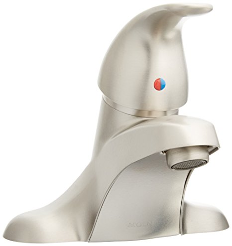 Moen WSL84502SRN One-Handle Low Arc Bathroom Faucet, Spot Resist Brushed Nickel