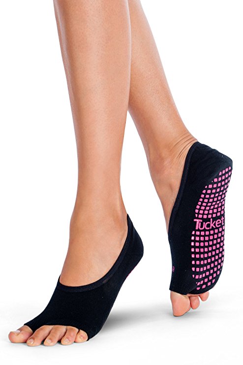 Pilates Ballet Socks for Women Toeless Non Slip Skid Open Toe Gripper Sock - Pure Barre Dance