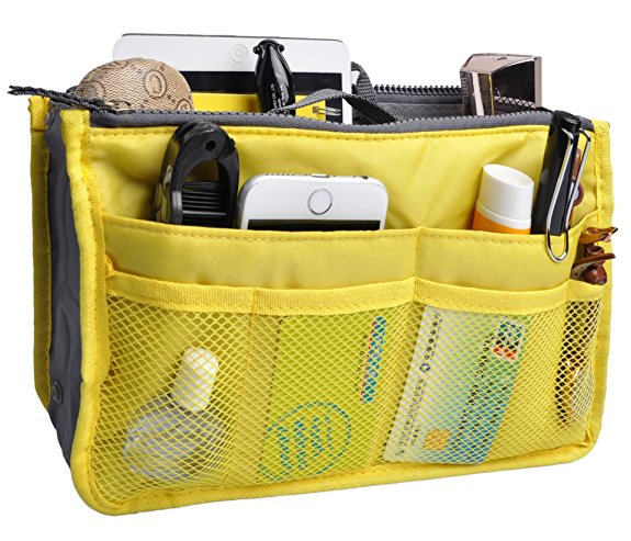 Purse Organizer,Insert Handbag Organizer Bag in Bag (13 Pockets 15 Colors 3 Size)