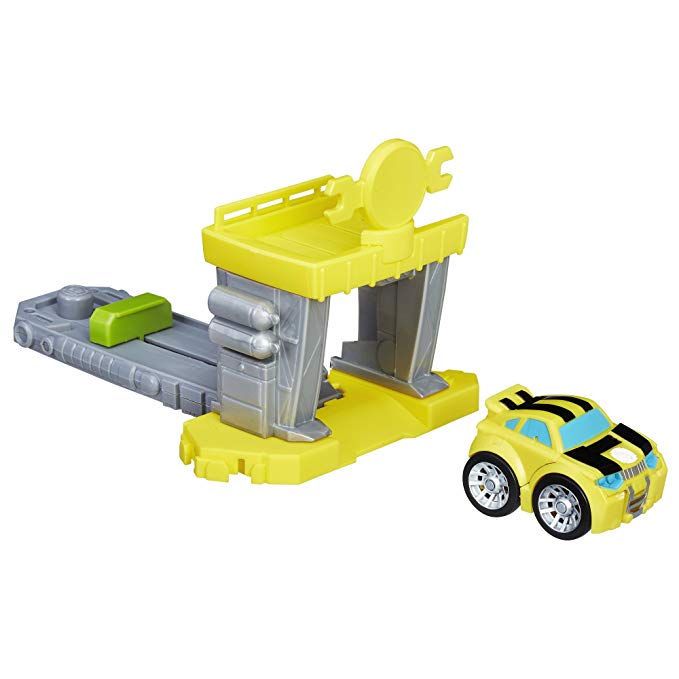 Playskool Heroes Transformers Rescue Bots Flip Racers Bumblebee Quick Launch Garage