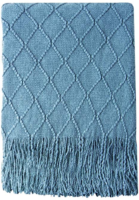 Bourina Throws and Blankets for Sofa,50"x60", Blue