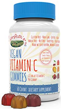 Vitamin C Gummies Vegan Organic – Plant-Based Antioxidant – Non-GMO Gluten-Free Paleo Friendly – 125 mg of Vitamin C per Gummy – 60 Day Supply (60 Count)