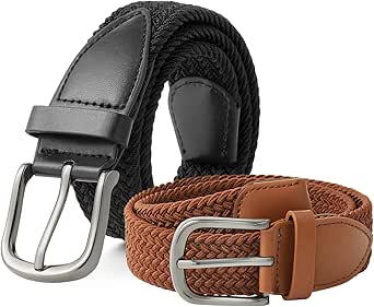 AWAYTR Boys Elastic Braided Belt - Pin Buckle Stretch Golf Baseball Belt for Boys and Girls Aged 4-12 Years