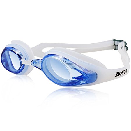 Zionor Swimming Goggles, G1 Polarized Swim Goggles with Mirror/Smoke Lens UV Protection Watertight Anti-fog Adjustable Strap Comfort fit for Unisex Adult Men and Women, Teenagers