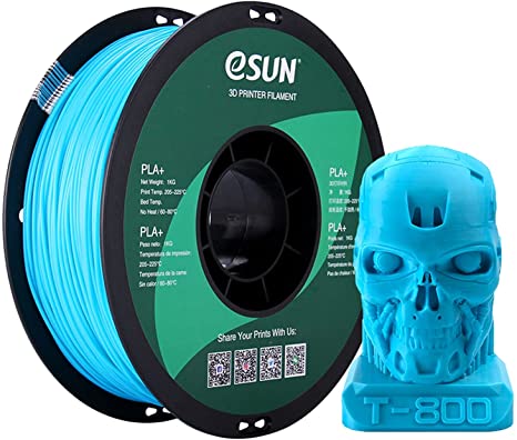 eSUN PLA  Filament 1.75mm, 3D Printer Filament PLA Plus, Dimensional Accuracy  /- 0.03mm, 1KG Spool (2.2 LBS) 3D Printing Filament for 3D Printers, Light Blue