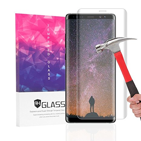 Galaxy Note 8 Screen Protector (Full Screen Coverage), VPR 9H Hardness 2.5D Tempered Glass Ultra-Clarity Highly Responsive Bubble-Free Scratch-Proof Film for Samsung Galaxy Note 8 2017 (Clear)