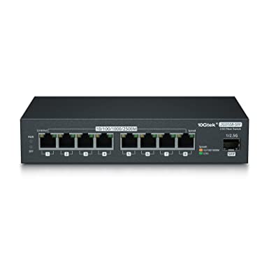 8-Port 2.5G Multi-Gigabit Ethernet Network Switch, 8 x 2.5GBASE-T Compatible with 10/100/1000/2500Mbps | 1 x 1/2.5G SFP Fiber, Plug & Play | Ethernet Splitter | Lifetime Warranty