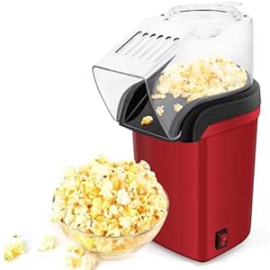 Electric Popcorn Maker, Automatic Popcorn Maker Machine for Home and Office, Red