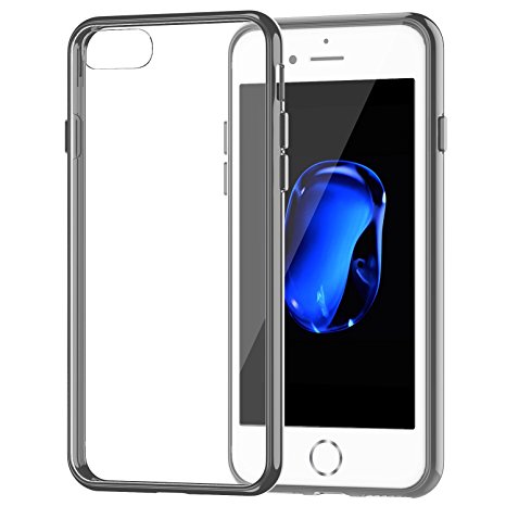 iPhone 7 Case, JETech Apple iPhone 7 Case Cover Shock-Absorption Bumper and Anti-Scratch Clear Back for iPhone 7 4.7 Inch (Grey) - 3421C